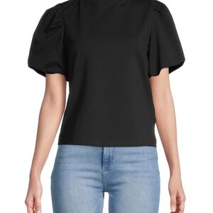 Walter Baker Black Puff Sleeve Blouse